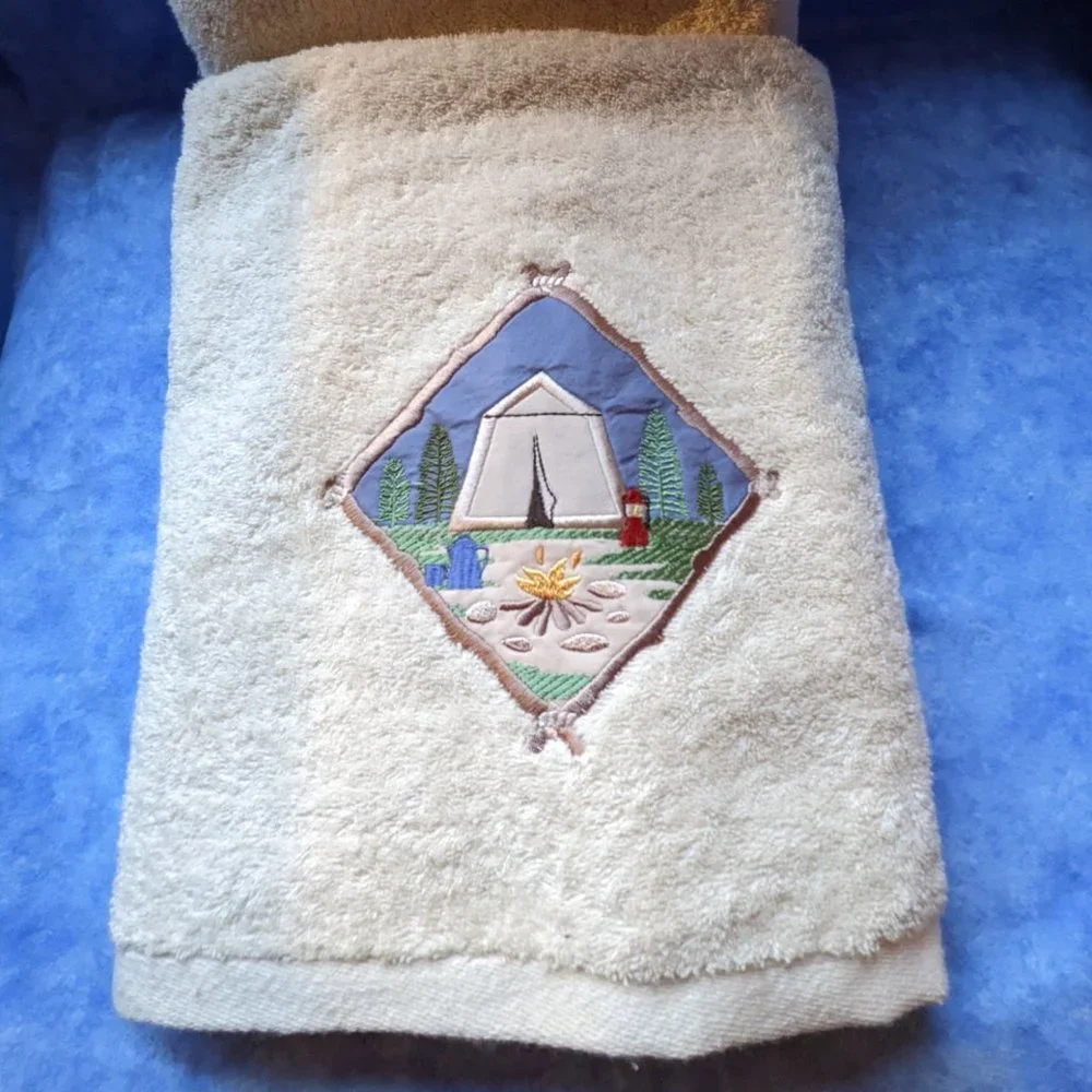 2 Embroidered Bath Towels